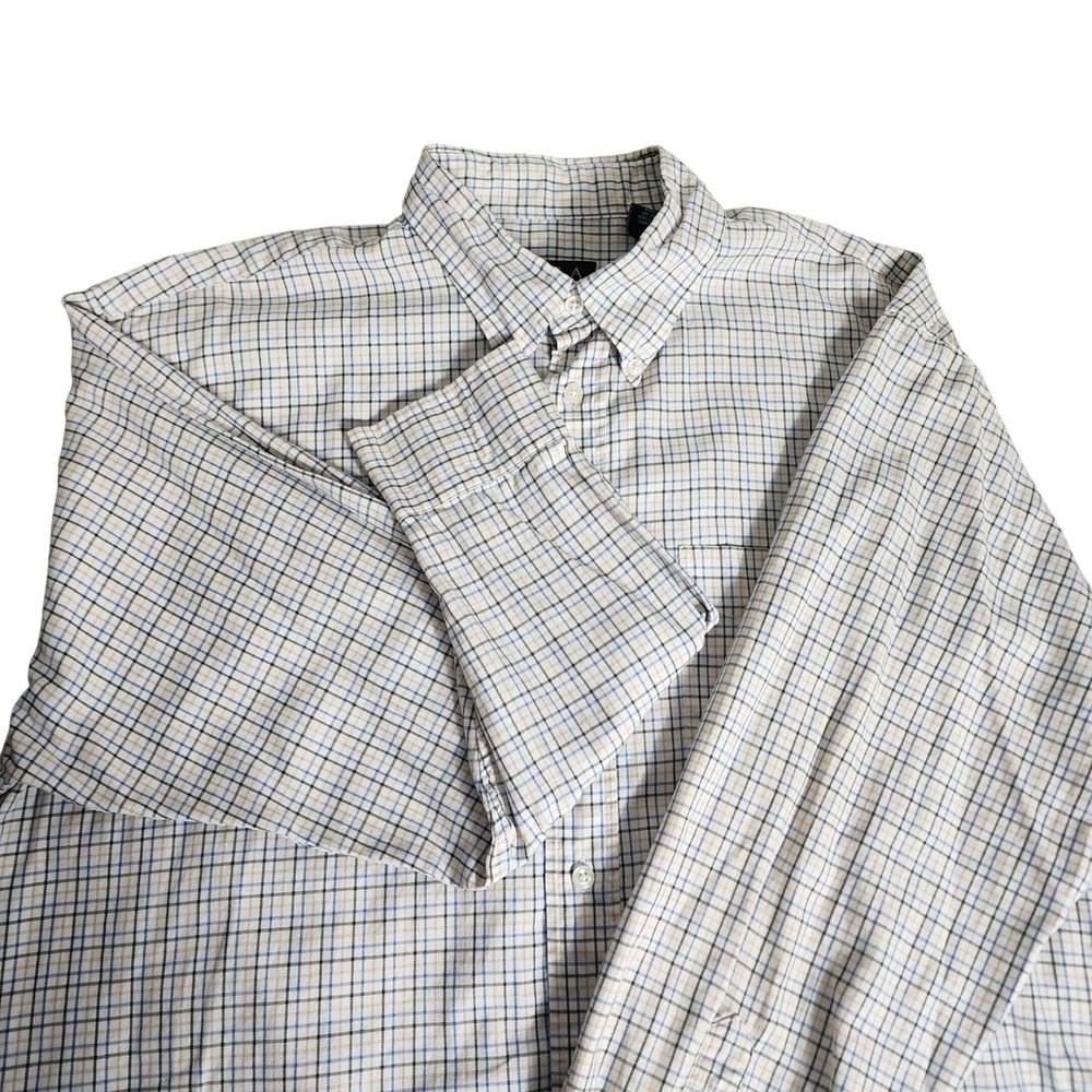 Jos A Bank Mens Long Sleeve Button Down Shirt Plaid Check Business Casual Size L